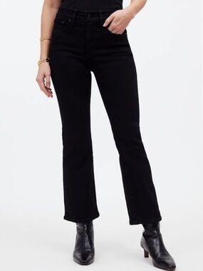 Madewell Black Rinse Wash Mid-Rise Kick Out Flare Leg Jeans Size 28 Petite